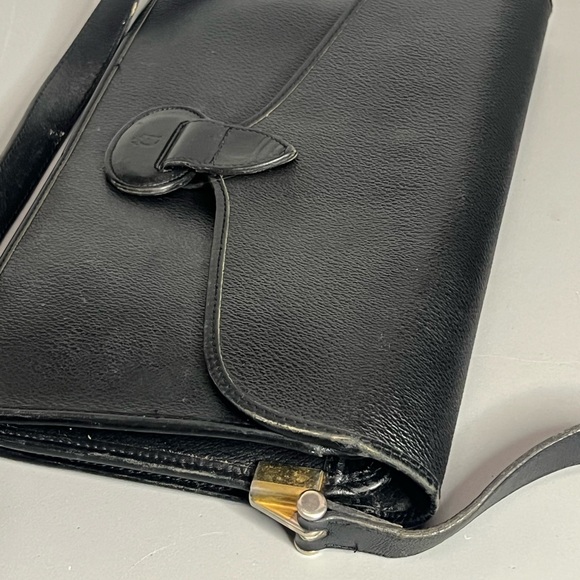 Dior Vintage Crossbody Bag Handbag Purse Black Leather - Made in France - Picture 6 of 13